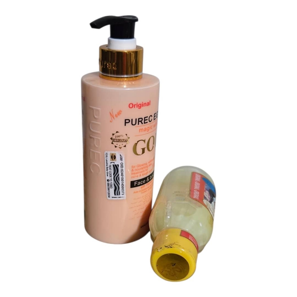 Purec Egyptian Gold Brightening Lotion And Skin Free beautifying Milk Serum - Picture 3 of 4